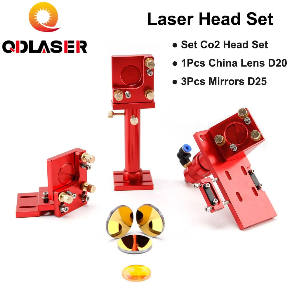 CO2 Laser Head Kit Focus Lens Mirror Mount Holder for CO2 Laser Cutting Machine Metal Base Spare Parts