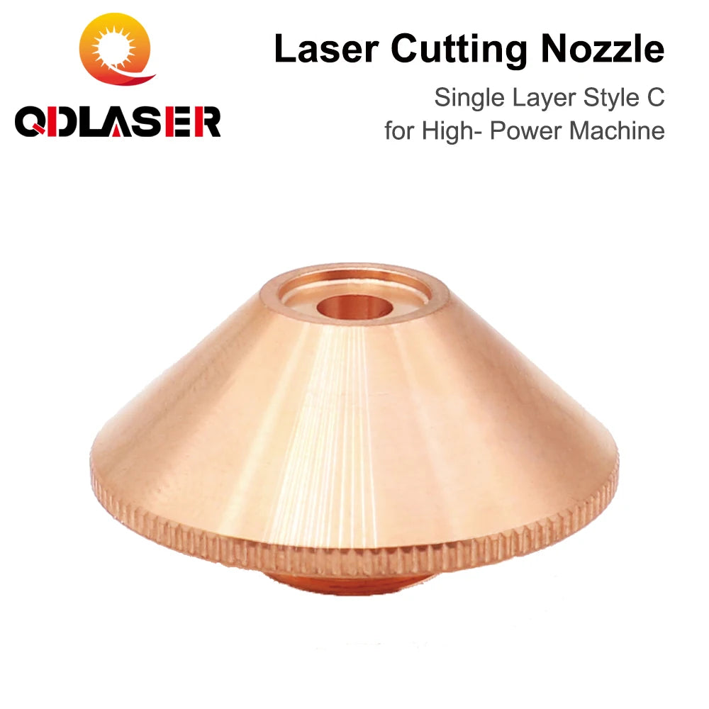QDLASER Penta Laser Cutting Nozzles Single Layer C Style for High-Power Machine D28 M11 H15mm Caliber 3.5-6.0mm for Fiber Laser