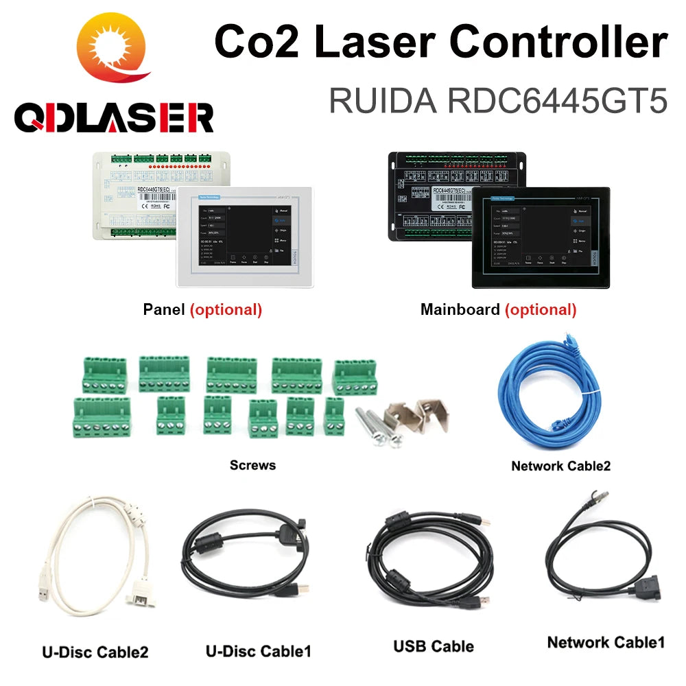 QDLASER Ruida RDC6445GT Stand-alone Laser Cutting Control System with Touch Screen White/Black for Co2 Laser Engraving Machine