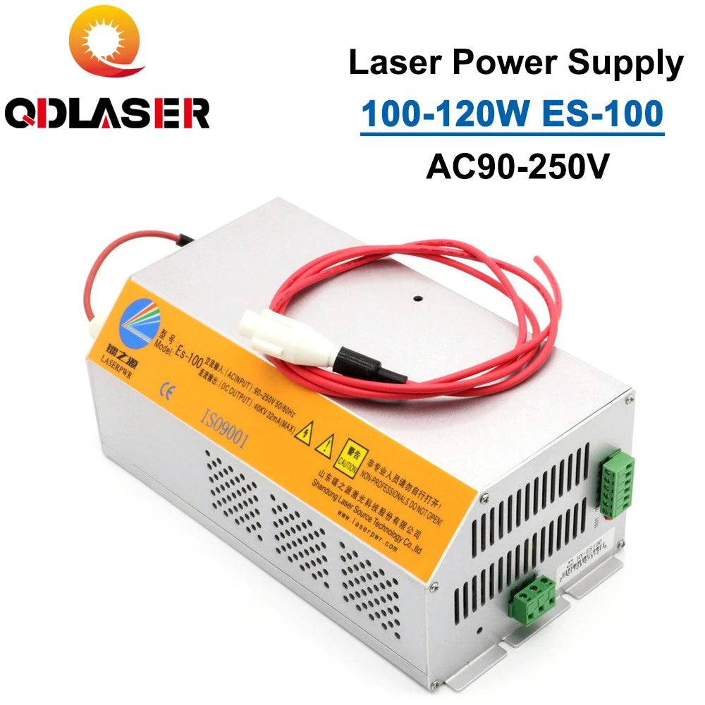 QDLASER 100-120W HY-Es100 Es Series CO2 Laser Power Supply for CO2 Laser Engraving Cutting Machine