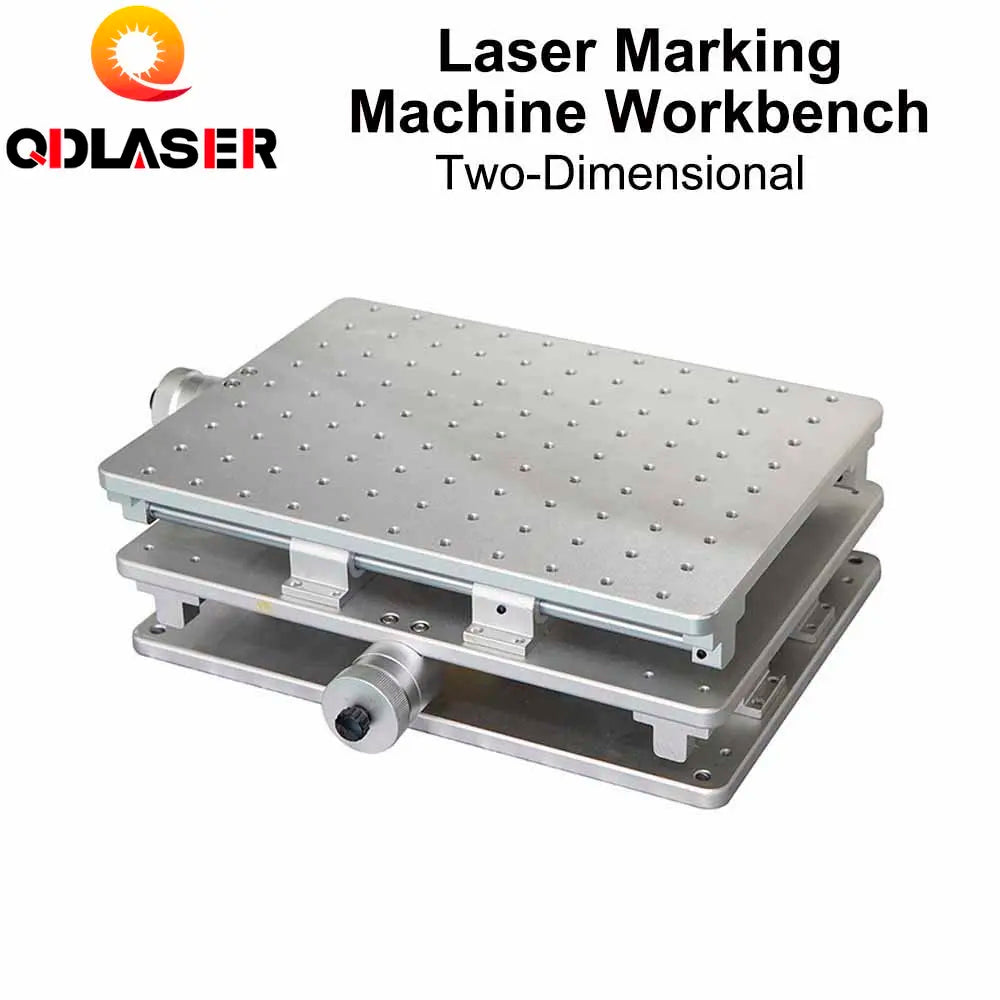 QDLASER 1064nm Fiber Laser Marking Engraving Machine 2 Axis Moving Table Portable Cabinet Case XY Table