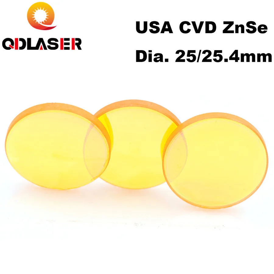 USA CVD ZnSe Laser Focus Lens Dia. 25/25.4mm FL50.8/63.5/101.6mm 2-5" for CO2 Laser Engraving Cutting Machine
