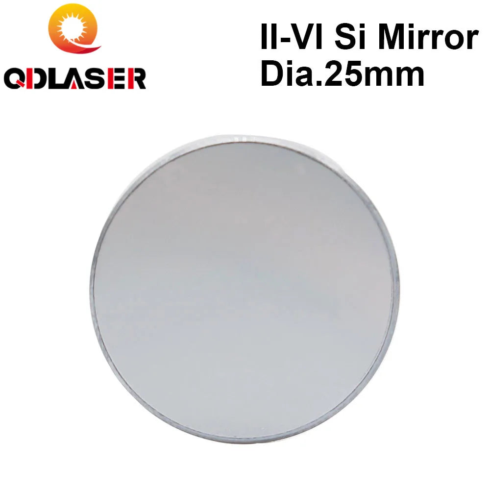 QDLASER II-VI CO2 Laser Si Mirror Dia. 25mm Thk.3mm 10.6um LPMS Coating for CO2 Laser Engraving Cutting Machine Free Shipping