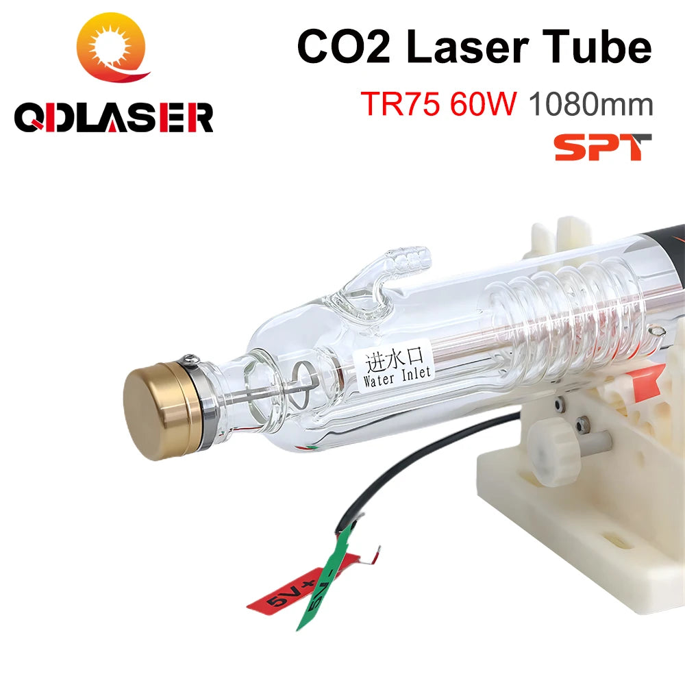 QDLASER SPT TR75 60-75W Co2 Laser Tube Length 1080mm Dia.80mm for CO2 Laser Engraving and Cutting Machine