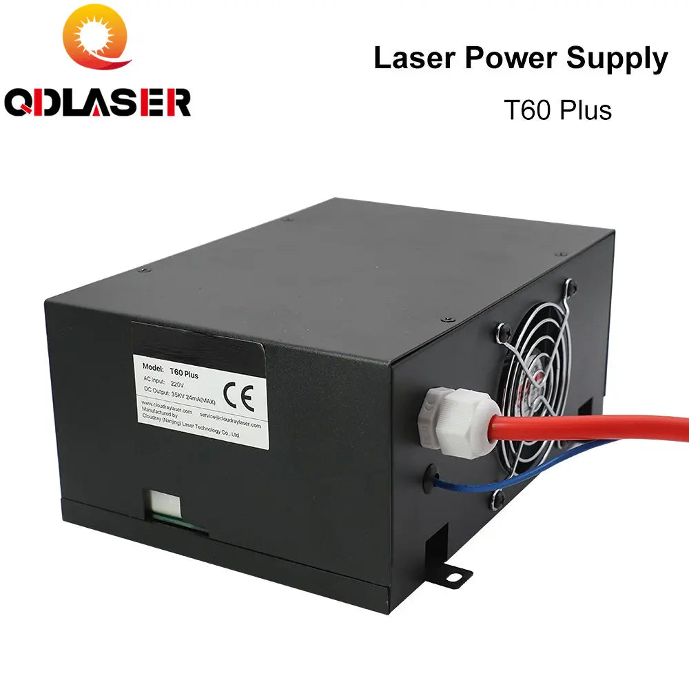 QDLASER 60W CO2 Laser Power Supply for CO2 Laser Engraving Cutting Machine HY-T60 T / W Plus Series with Long Warranty