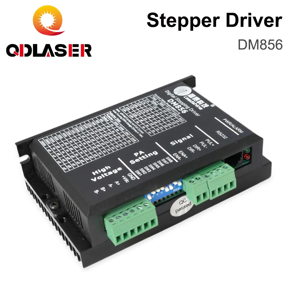QDLASER Leadshine DM856 2 Phase Stepper Driver 20-80VAC 0.5-5.6A 7-16mA