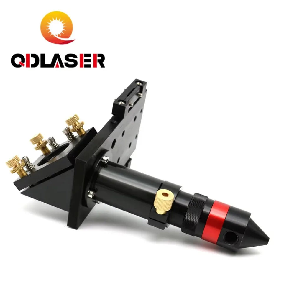 QDLASER E Series Black Laser Cutting Head Set with Laser Mirror Mount Support, Compatible with Laser Cutting Machines