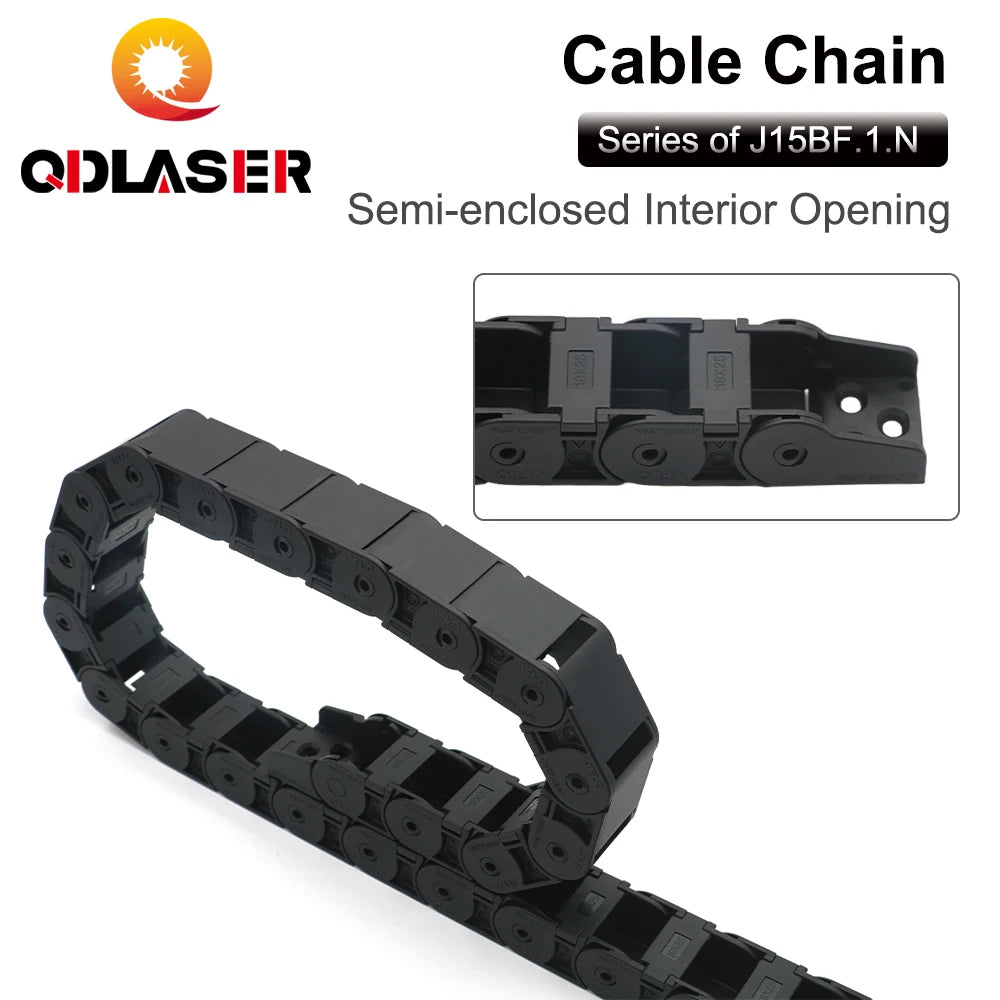 QDLASER Transmission Cable Chain Semi-Enclosed Interior Opening 15x15 15x20 15x30 Drag Plastic Towline Transmission Machine