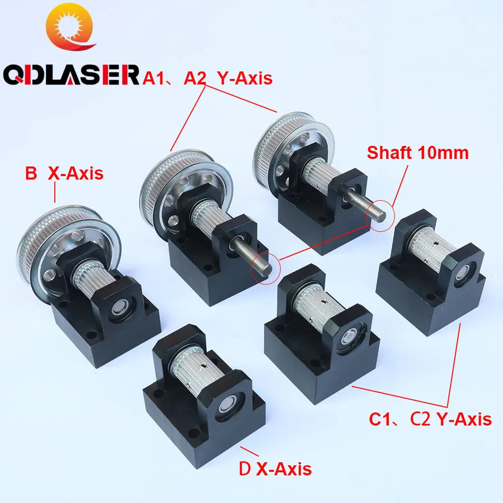 QDLASER Gear Base Set Machine Mechanical Parts Guide Rail Set for Co2 Laser Engraving Cutting Machine