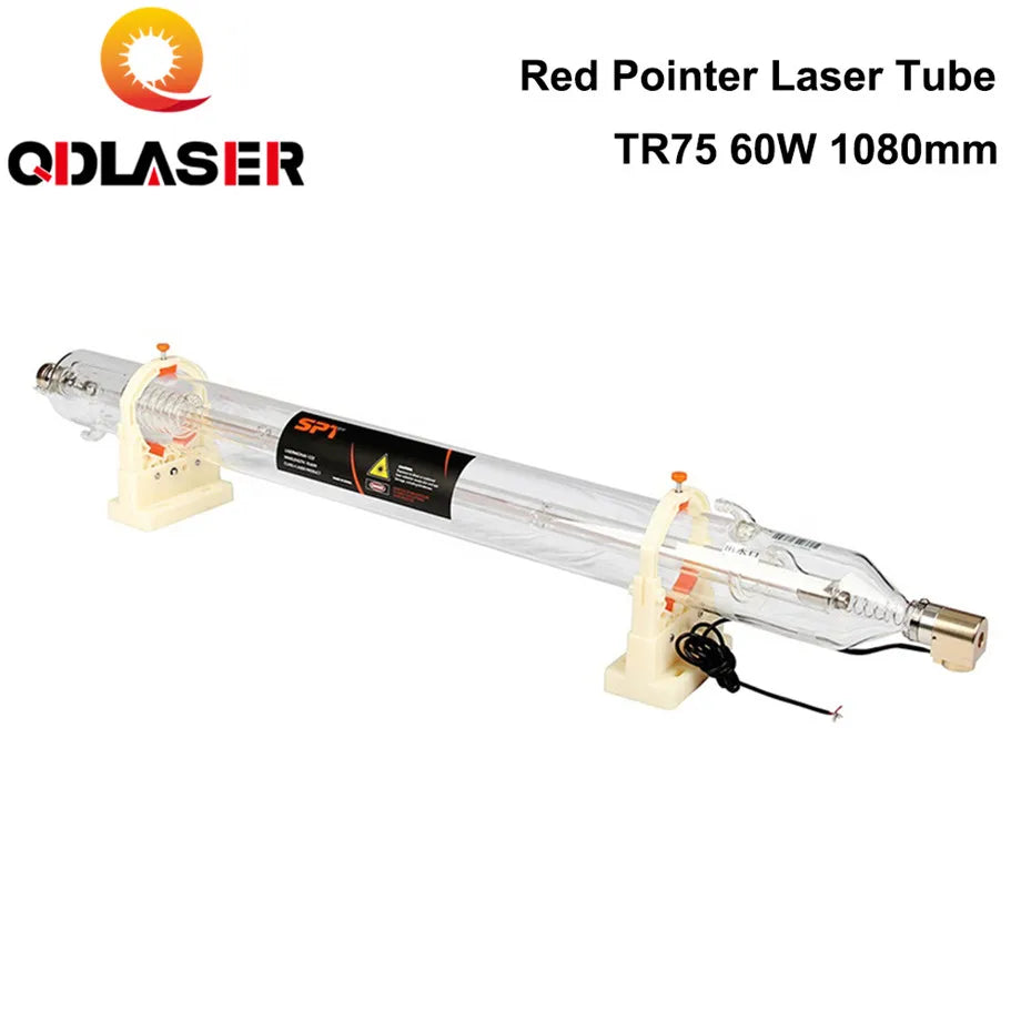 QDLASER TR75 TR Series CO2 Laser Tube 60W 1080mm Length With Red Pointer
