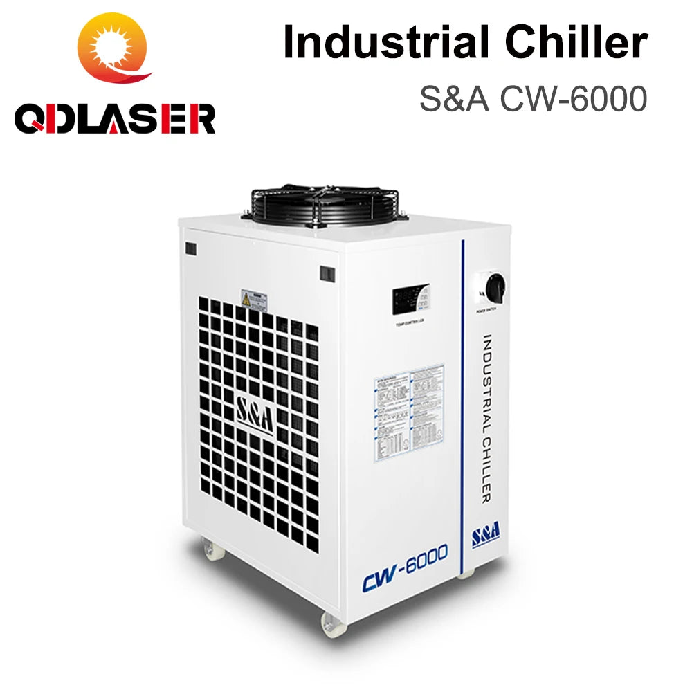 QDLASER CW-6000 S&A Industrial Chiller 50/60Hz 70L/min Flow R-410a Refriferant 50/60Hz for Machine Water Colling System