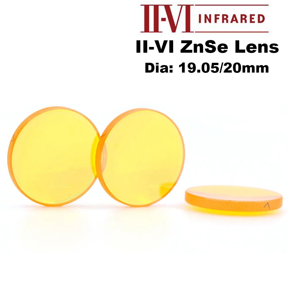 QDLASER II-VI USA CVD ZnSe Focus Lens Dia. 19.05 20mm FL 38.1 50.8 63.5 101.6mm 2-4 for CO2 Laser Engraving Cutting Machine