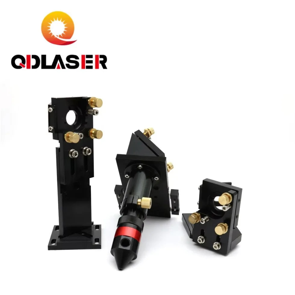 QDLASER E Series Black Laser Cutting Head Set with Laser Mirror Mount Support, Compatible with Laser Cutting Machines