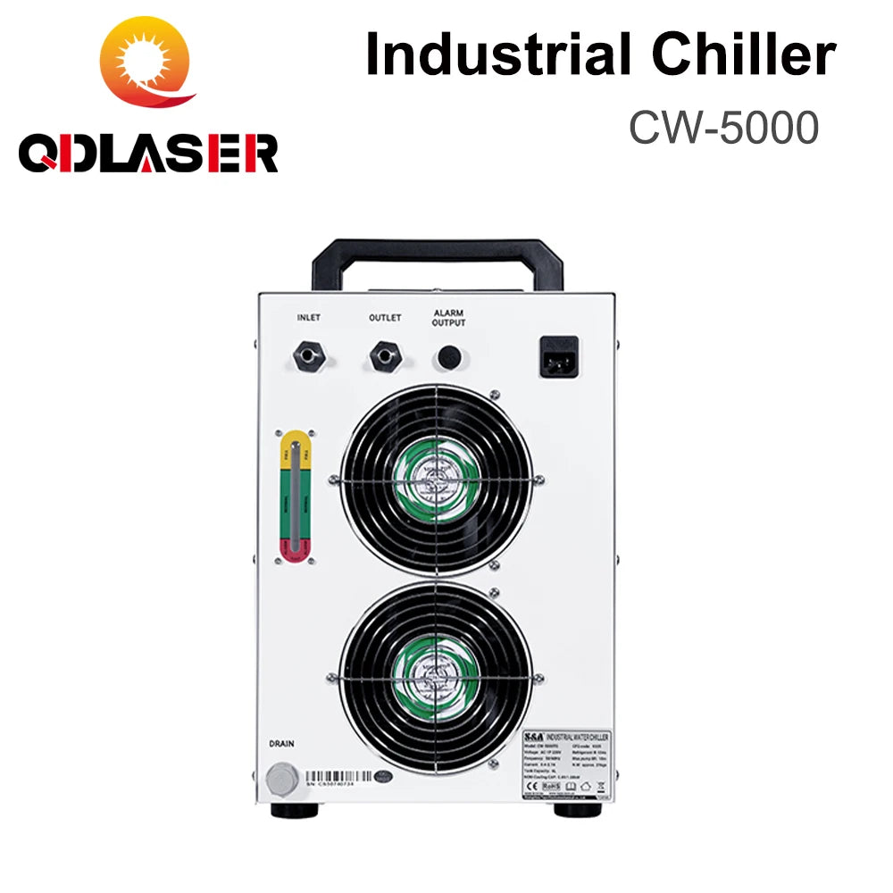 QDLASER CW5000 S&A Industry Air Water Chiller for CO2 Laser Engraving Cutting Machine Cooling 80W 100W Laser Tube