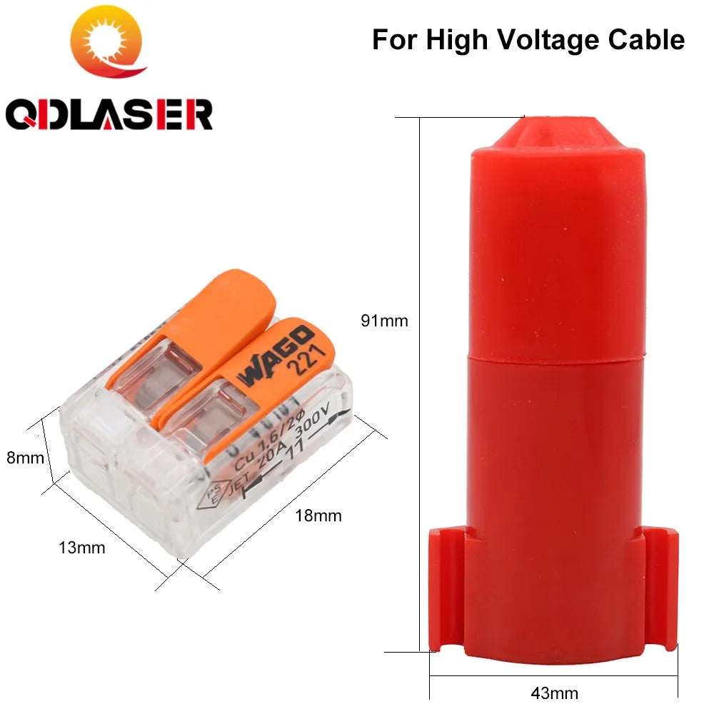 Yongli Male Female High Voltage Connector For Battery Helicopter DIY Laser Tube CO2 Cutting Machine