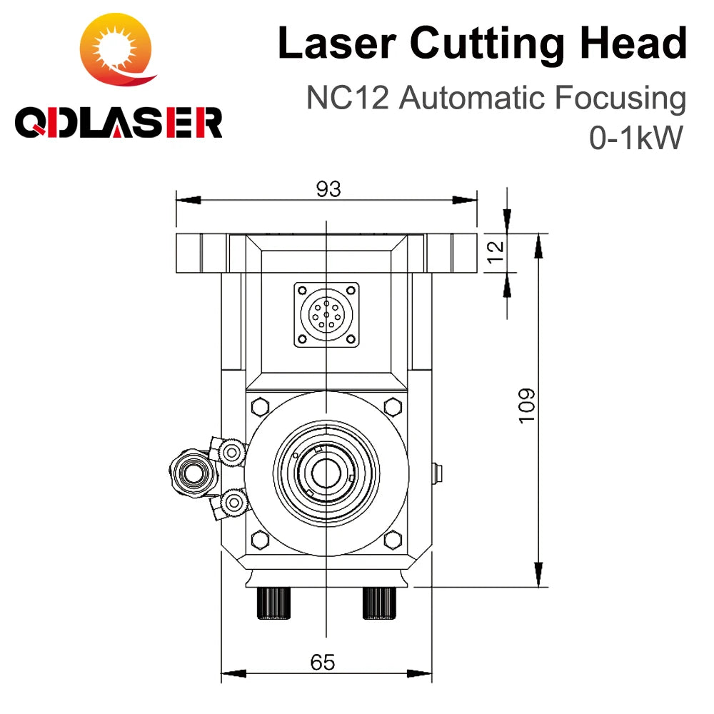 QDLASER WSX NC12 Fiber Laser Cutting Head 0-1KW Automatic Focusing 1000W QBH for Metal fiber optic cutting head