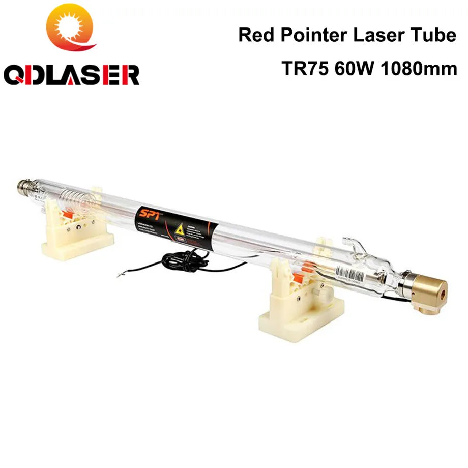QDLASER TR75 TR Series CO2 Laser Tube 60W 1080mm Length With Red Pointer