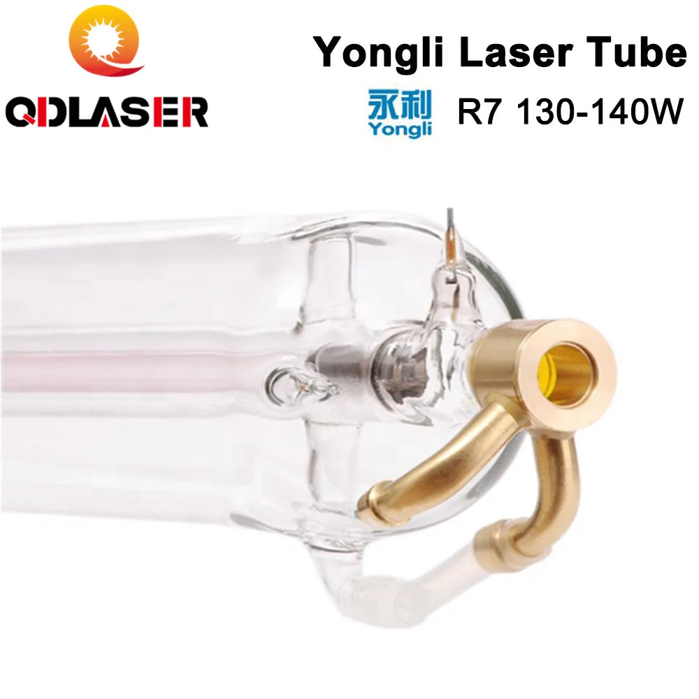 Yongli R7 Co2 Laser Tube 130W Rated Power 150W Max Power 1650mm Length 80mm Diameter for Laser Tube Cutting