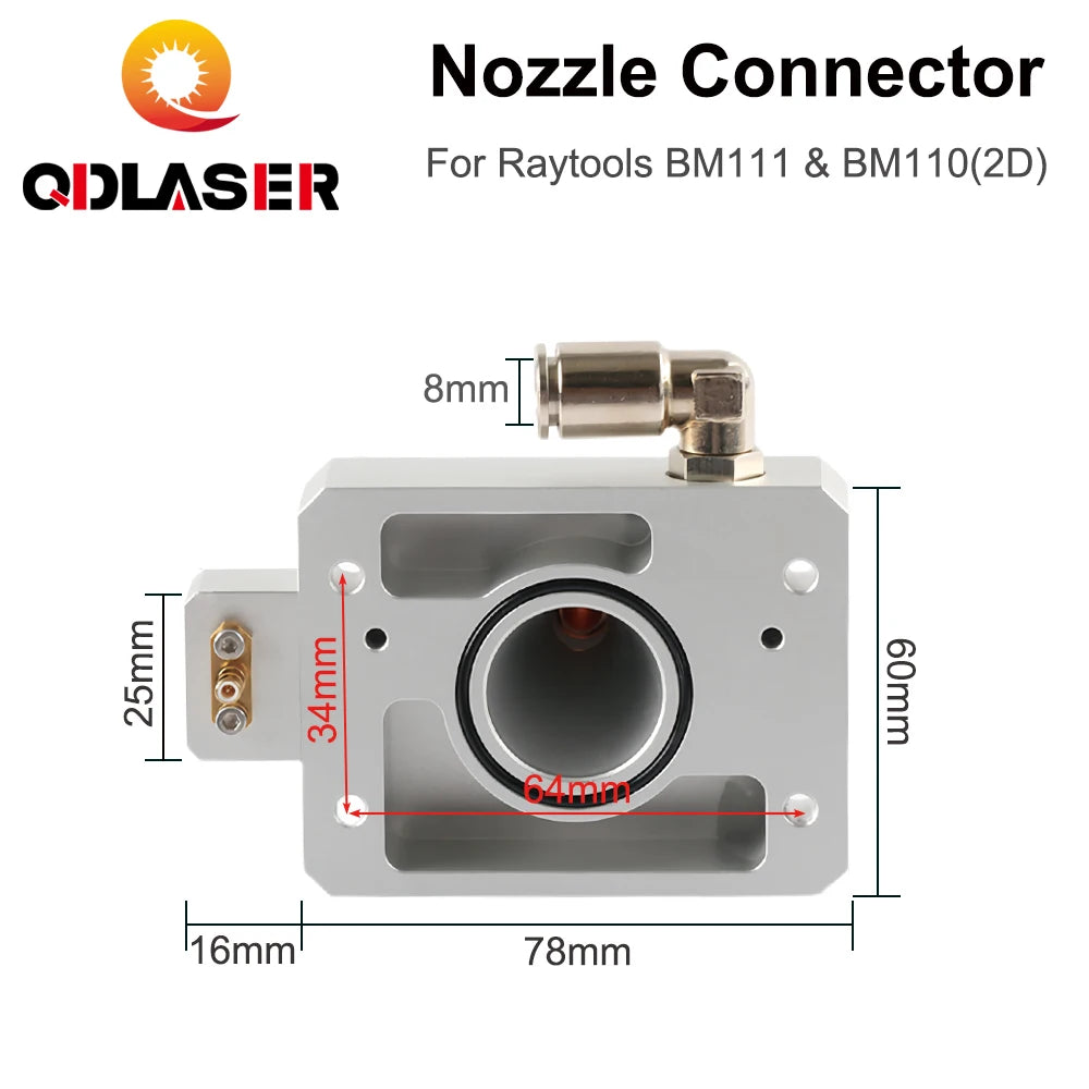 QDLASER Nozzle Connector of Raytools Laser Head BM111 For Fiber Laser 1064nm Cutting Machine
