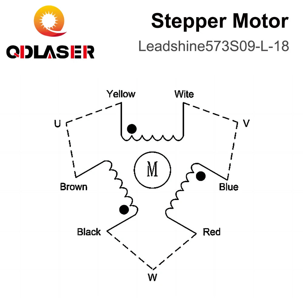 QDLASER Leadshine 573S09-L-18 3 Phase Stepper Motor for NEMA23 3.5A Length 50mm (1.97 inch) Shaft 6.35mm (0.25 inch)