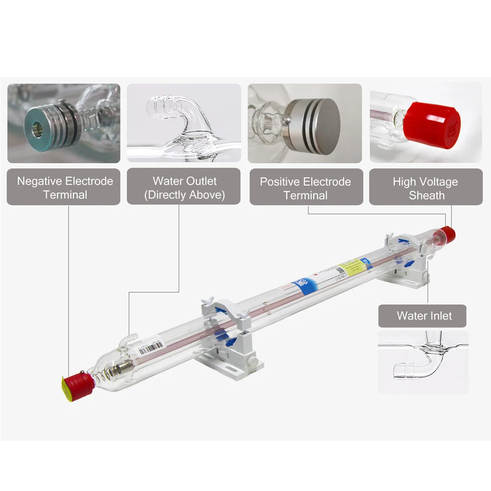 Yongli Laser Tube H2 80W Co2 Laser Glass Tube for Co2 Laser Engraving and Cutting Machine