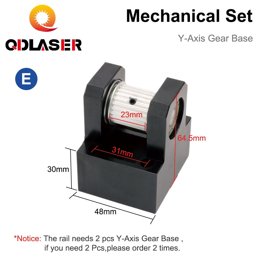 QDLASER LC Guide Rail Set Gear Base Mechanical Parts Shaft 12mm Belt 15-20mm for Co2 Laser Engraving Cutting Machine