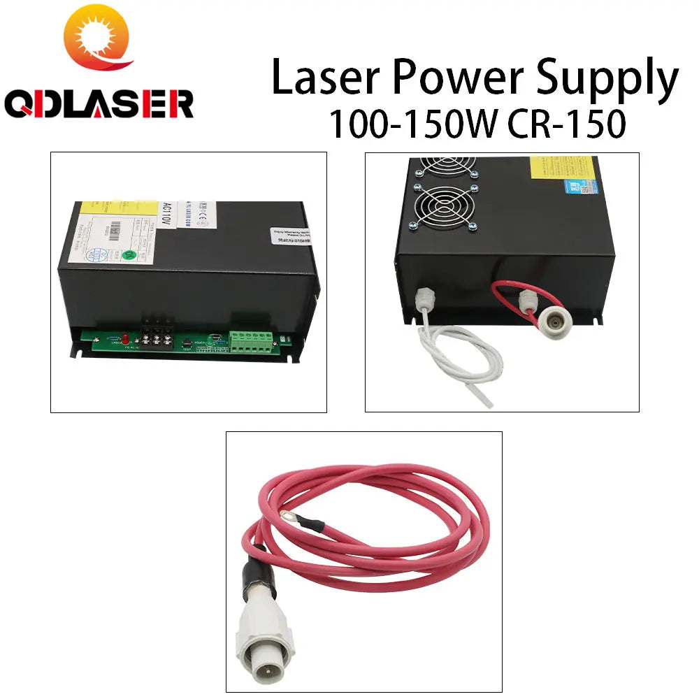 QDLASER Yongli Laser Power Supply 100-150W for CO2 Laser Tube CR-U150 U Series CO2 Laser Engraving Cutting Machine