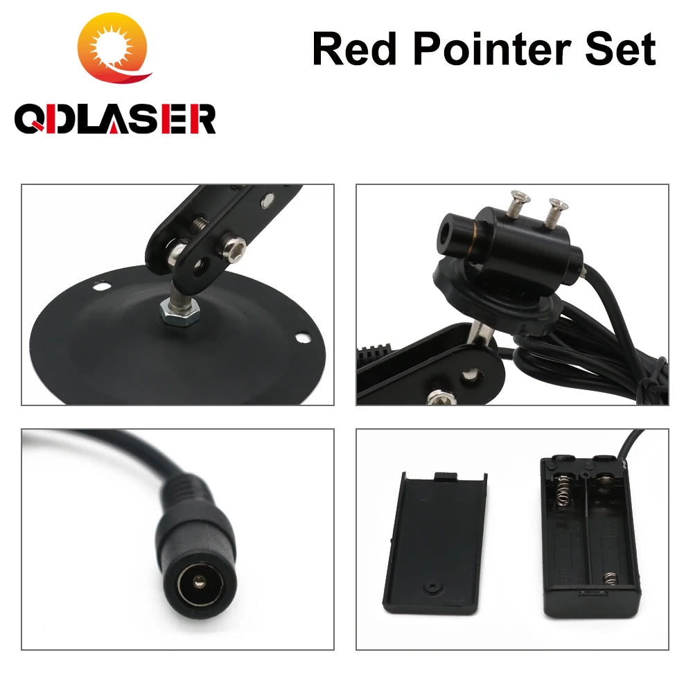 QDLASER Red Laser Locator Red Dot Beam Marking Focusable Laser Diode Module +Battery Case+mount for Marking Machine