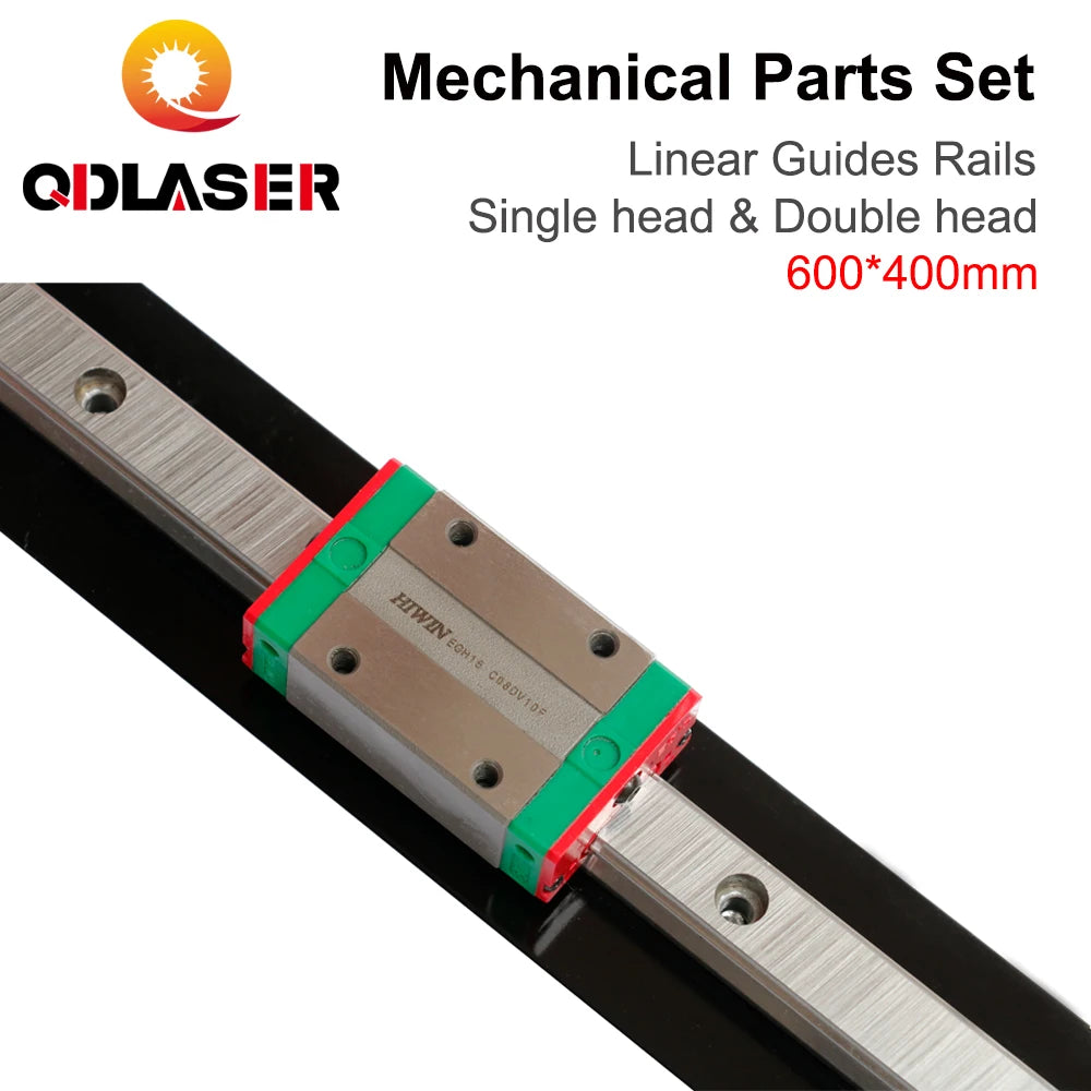 QDLASER Mechanical Linear Guides Rails 600*400mm Parts Set 6040 Single Double Head Laser Kits Spare Parts DIY CO2 Laser Machine