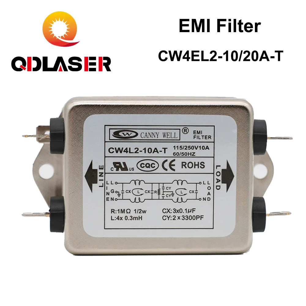 QDLASER EMI Filter for CO2 Laser Machine CW4L2-10A-T /CW4L2-20A-T