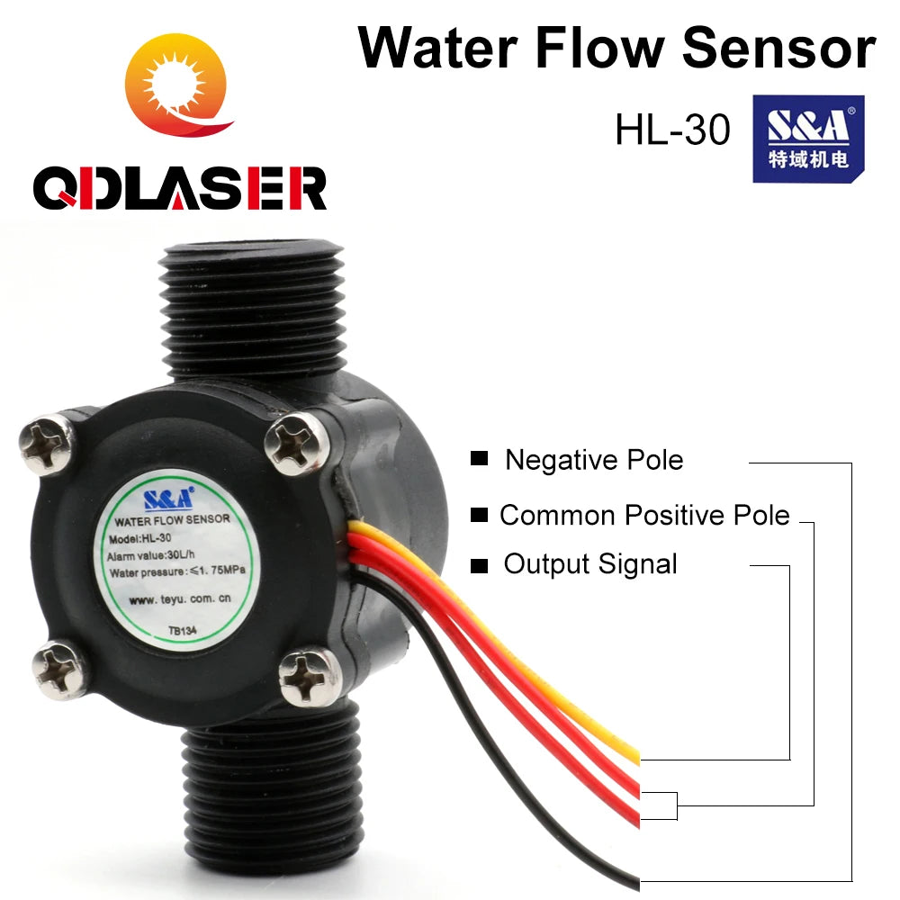 QDLASER S&A HL-30 Laser Equipment Parts Water Flow Sensor