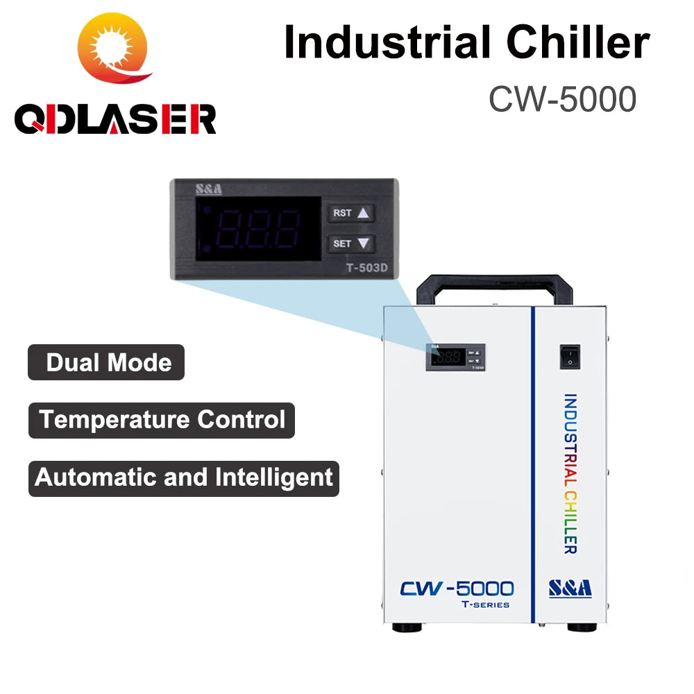 QDLASER CW5000 S&A Industry Air Water Chiller for CO2 Laser Engraving Cutting Machine Cooling 80W 100W Laser Tube
