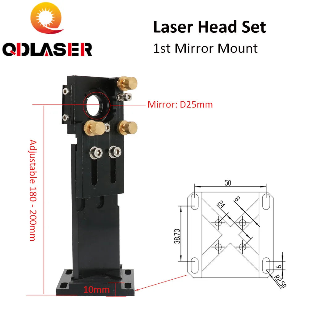 CO2 Laser Head Set Reflect Mirror & Focus Lens Integrative Fixture Mount Holder