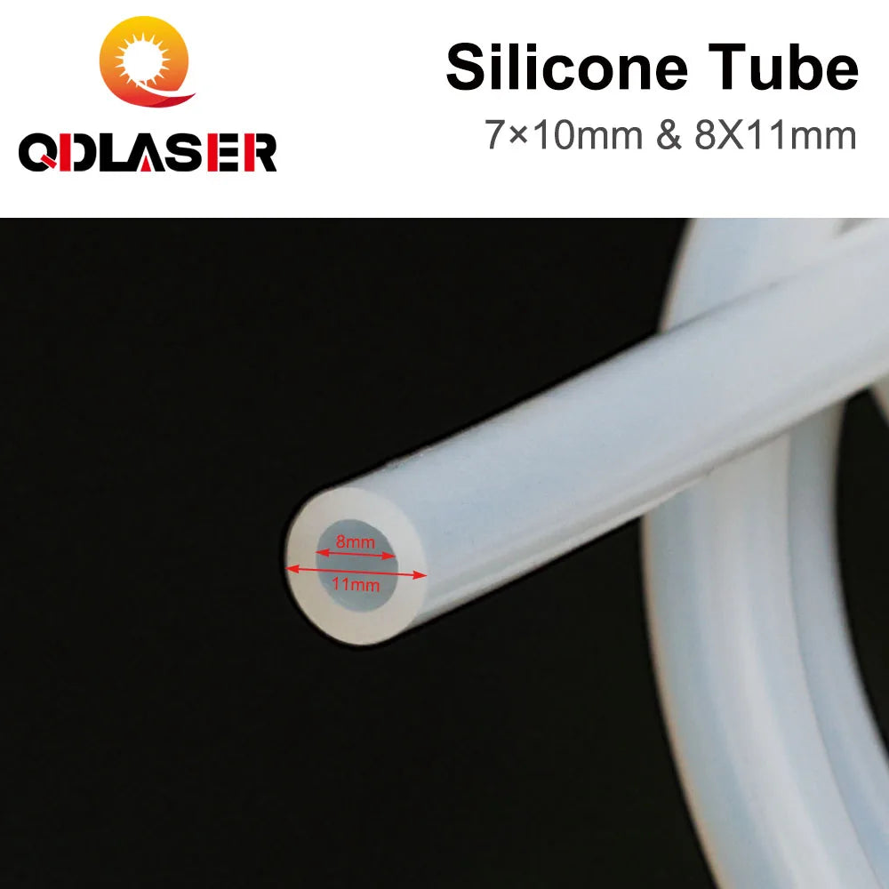 QDLASER Silicone Tube 7x10mm 8x11mm Flexible Soft Silicone Tube Water Sensors & Pumps & Chillers for CO2 Laser Cutting Machines