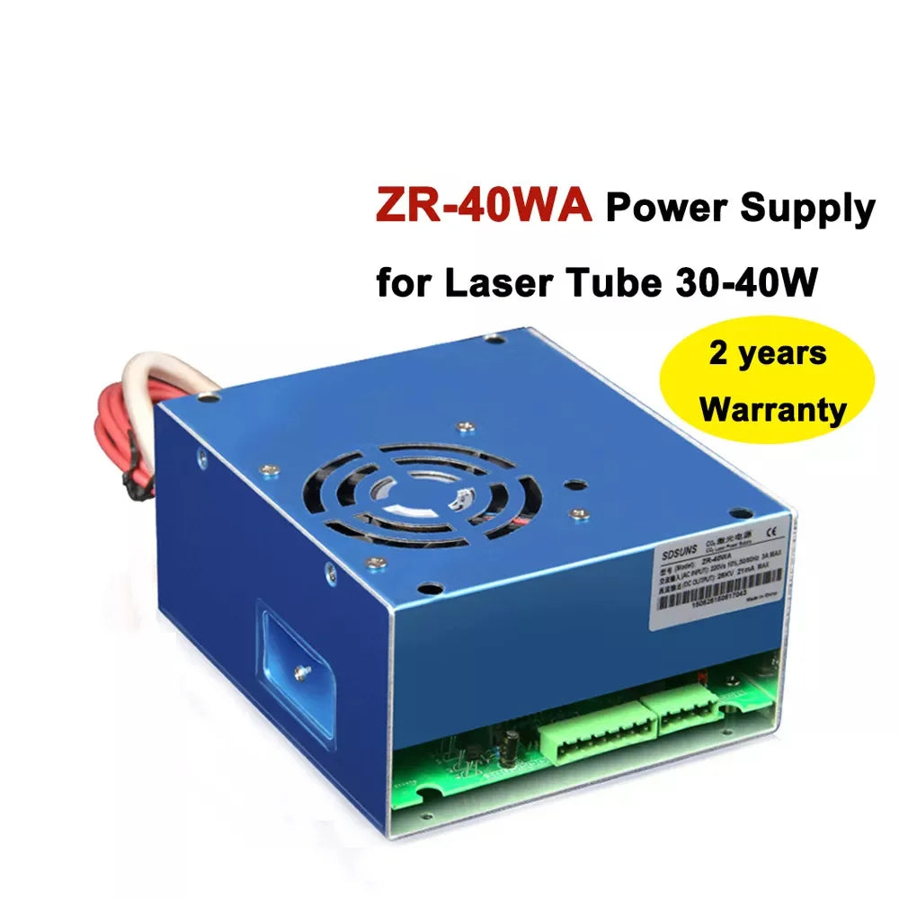 QDLASER ZR-40WA High Quality CO2 Laser Cutting Machine 40W Laser Power Supply