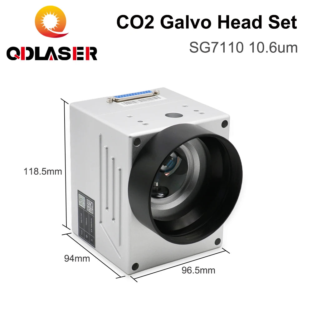 QDLASER CO2 Laser Scanning Galvo Head SG7110 10.6um 10600nm Input Aperture10mm Galvanometer Scanner with Power Supply Set