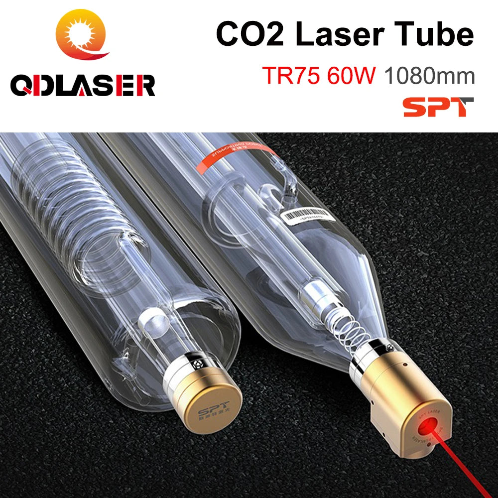 QDLASER SPT TR75 60-75W Co2 Laser Tube Length 1080mm Dia.80mm for CO2 Laser Engraving and Cutting Machine