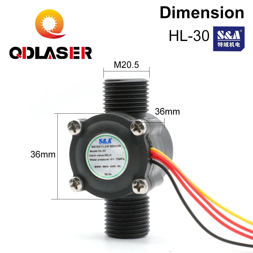 QDLASER S&A HL-30 Laser Equipment Parts Water Flow Sensor