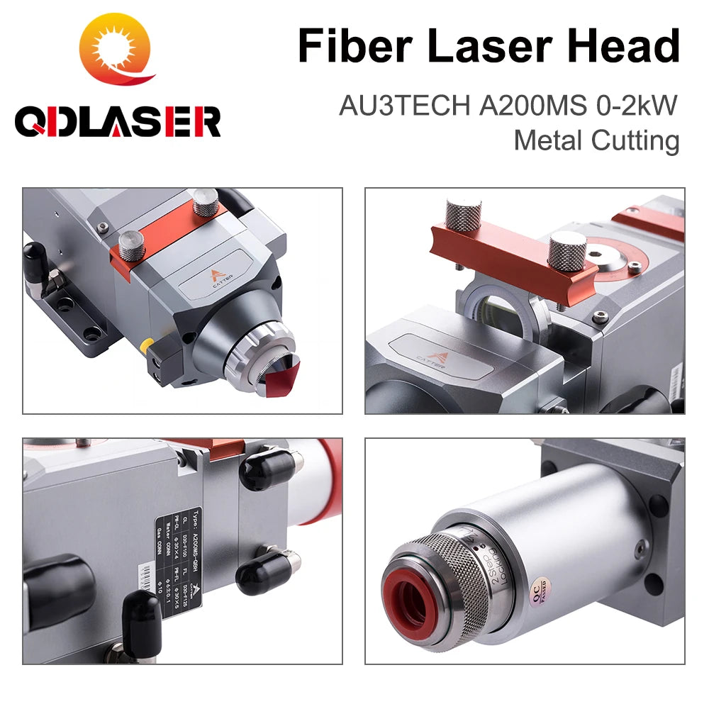 QDLASER Metal Fiber Cutting Head AU3TECH A200MS 0-2kW Automatic Focusing QBH for Laser Fiber Cutting Machines