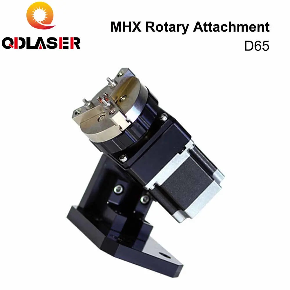 QDLASER Rotary Engraving Attachment with Chucks Max Dia. 65mm 125mm for Laser Marking Machine