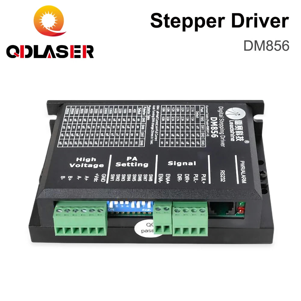 QDLASER Leadshine DM856 2 Phase Stepper Driver 20-80VAC 0.5-5.6A 7-16mA