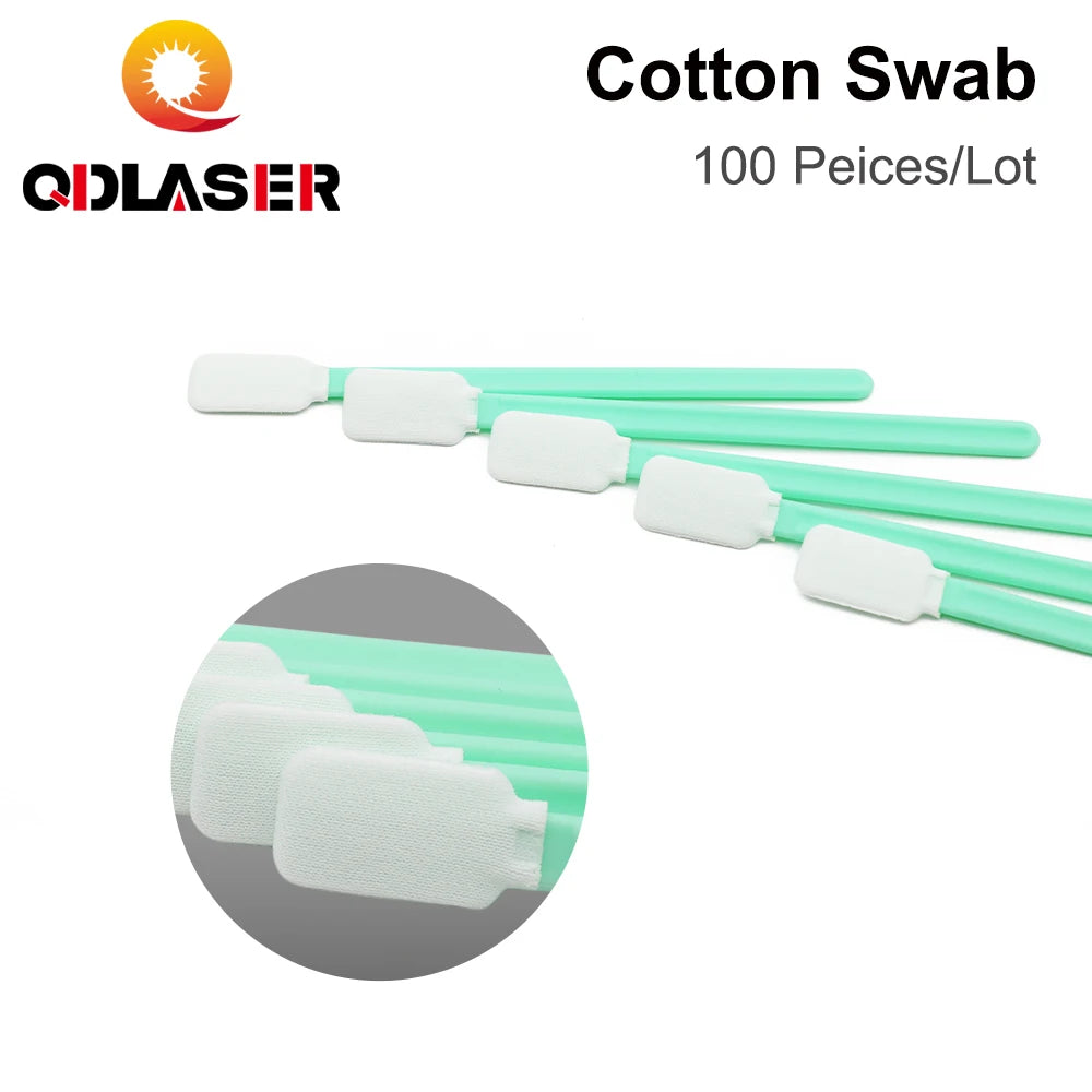 QDLASER Nonwoven Cotton Swab 100pcs/Lot Dustproof Size 70mm 100mm 160mm 121mm for Clean Focus Lens and Protective Windows