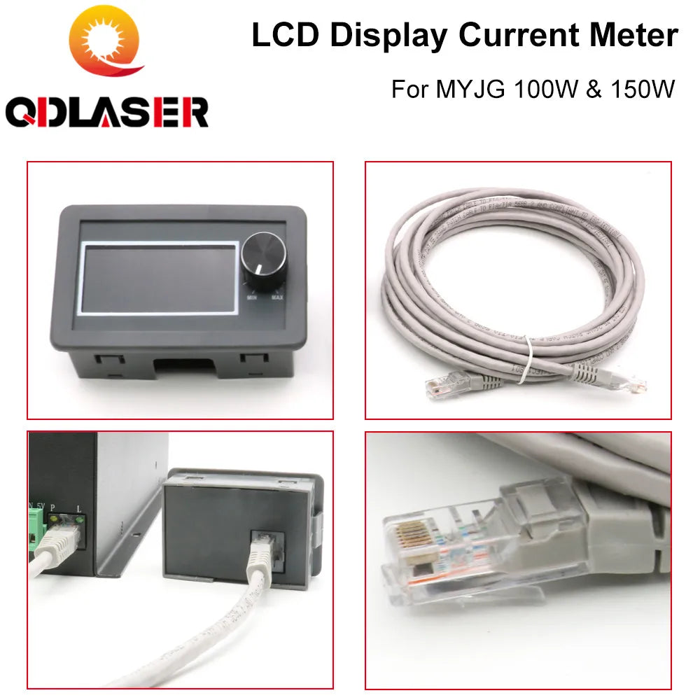 QDLASER MYJG 100W 150W CO2 Laser Cutting Machine Power Supply Parts LCD Display Current Meter