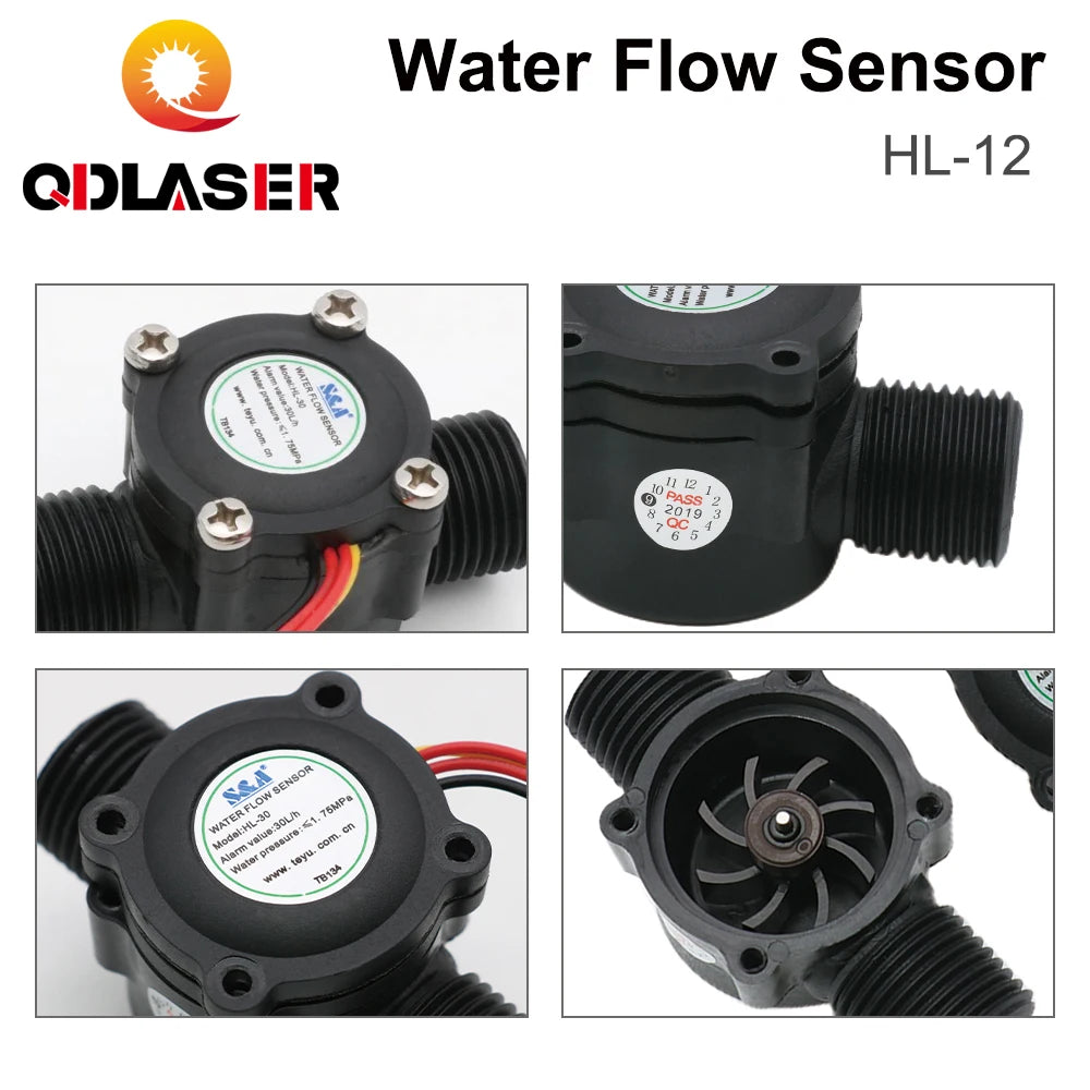 QDLASER S&A HL-12 Water Flow Switch Sensor CO2 Laser Engraving Machines for S&A Chillers
