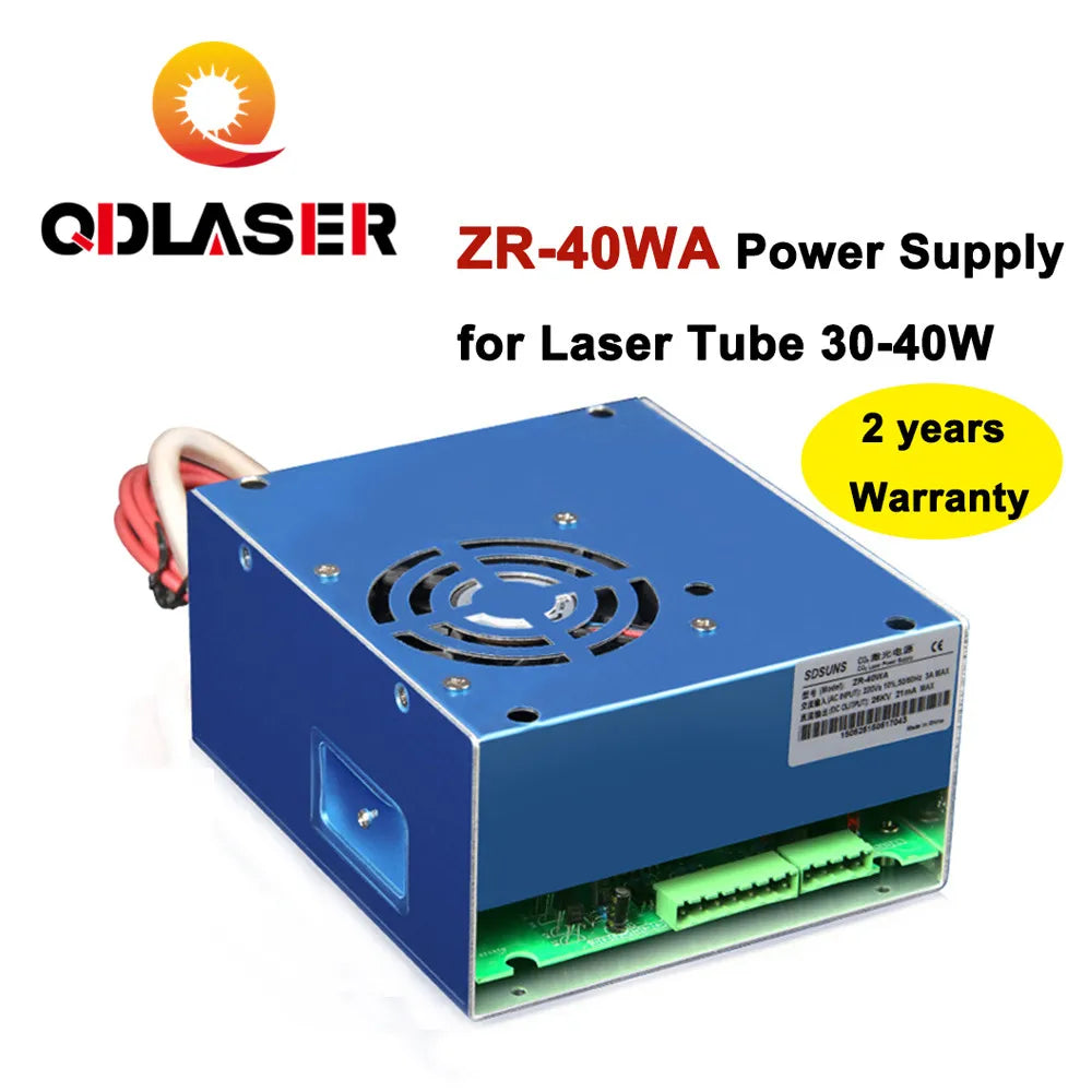 QDLASER ZR-40WA High Quality CO2 Laser Cutting Machine 40W Laser Power Supply