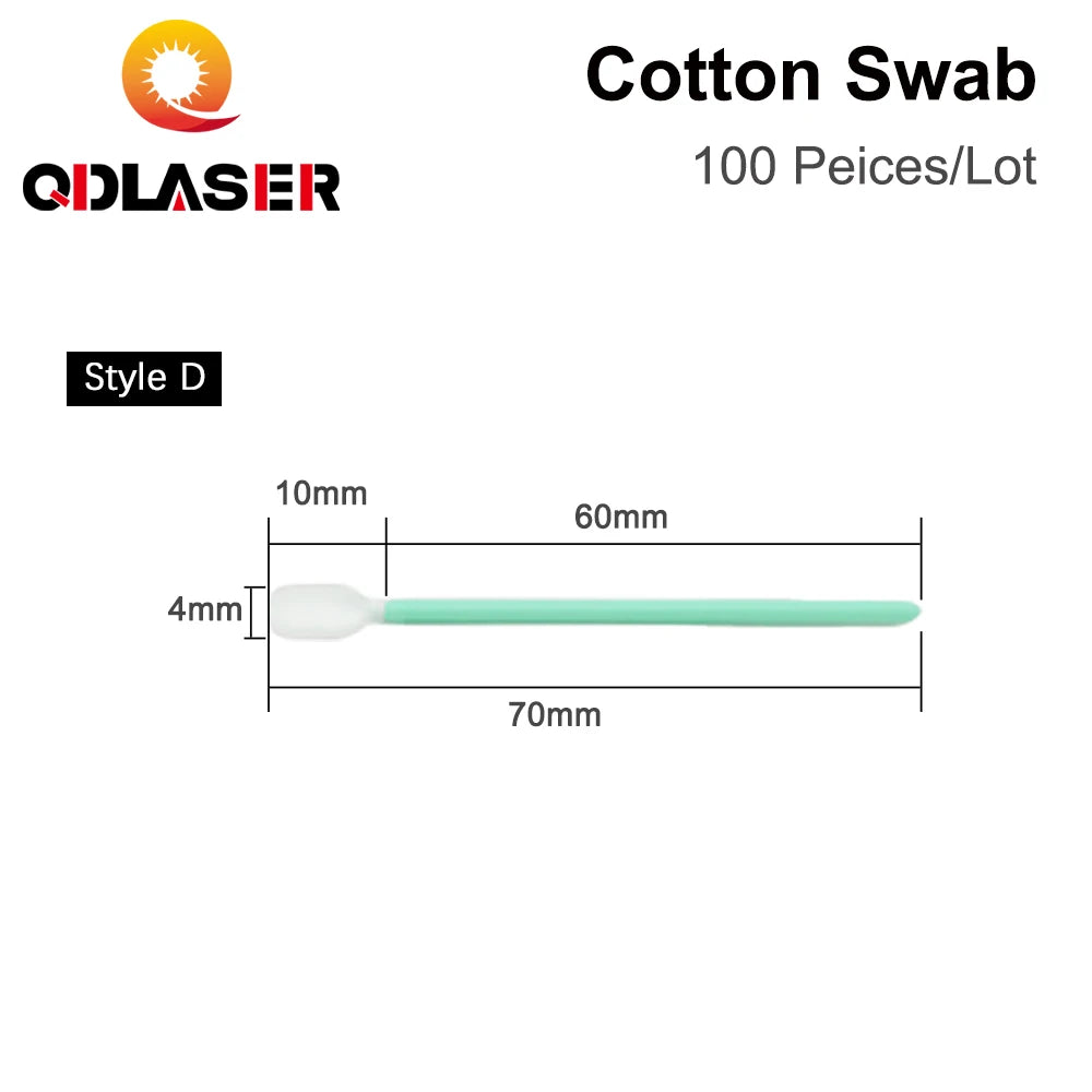 QDLASER Nonwoven Cotton Swab 100pcs/Lot Dustproof Size 70mm 100mm 160mm 121mm for Clean Focus Lens and Protective Windows