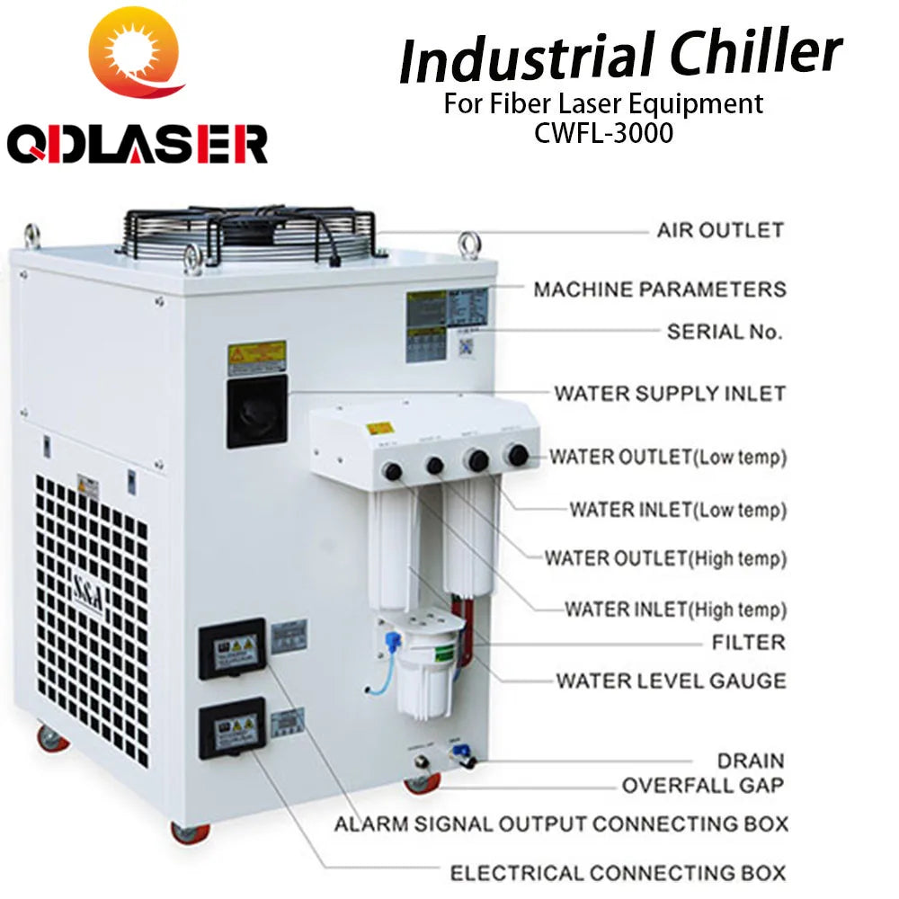 QDLASER S&A CWFL-3000 Water Cooling Fiber Laser Chiller For Fiber Laser Cutting Machine