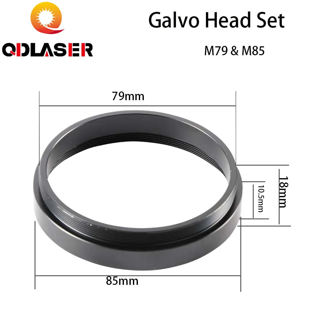 QDLASER Scan Lens Adapter Ring Thread M79/M85 Extend Ring Height 18mm/34mm For CO2 Laser & Fiber Laser Marking Machine