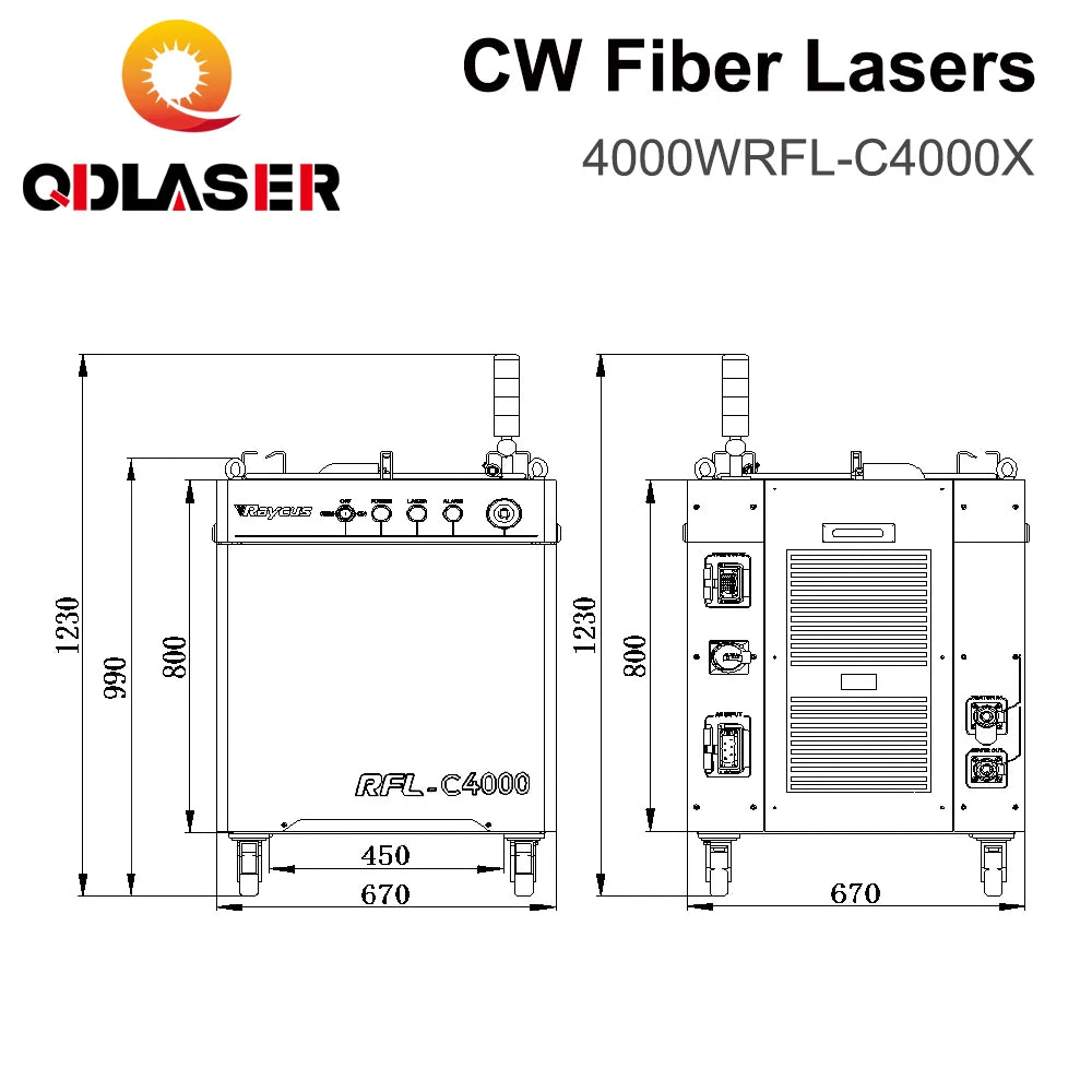 QDLASER Original Raycus 1064nm Multi-module CW Fiber Laser Source 4000-15000W High Power QD Optics for Fiber Cutting Machine