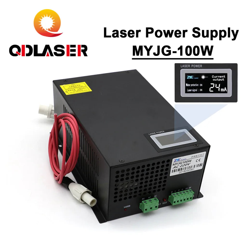 QDLASER 100w Co2 Laser Power Supply MYJG-100 LED for Co2 Engraving Cutting Machine Laser Tube